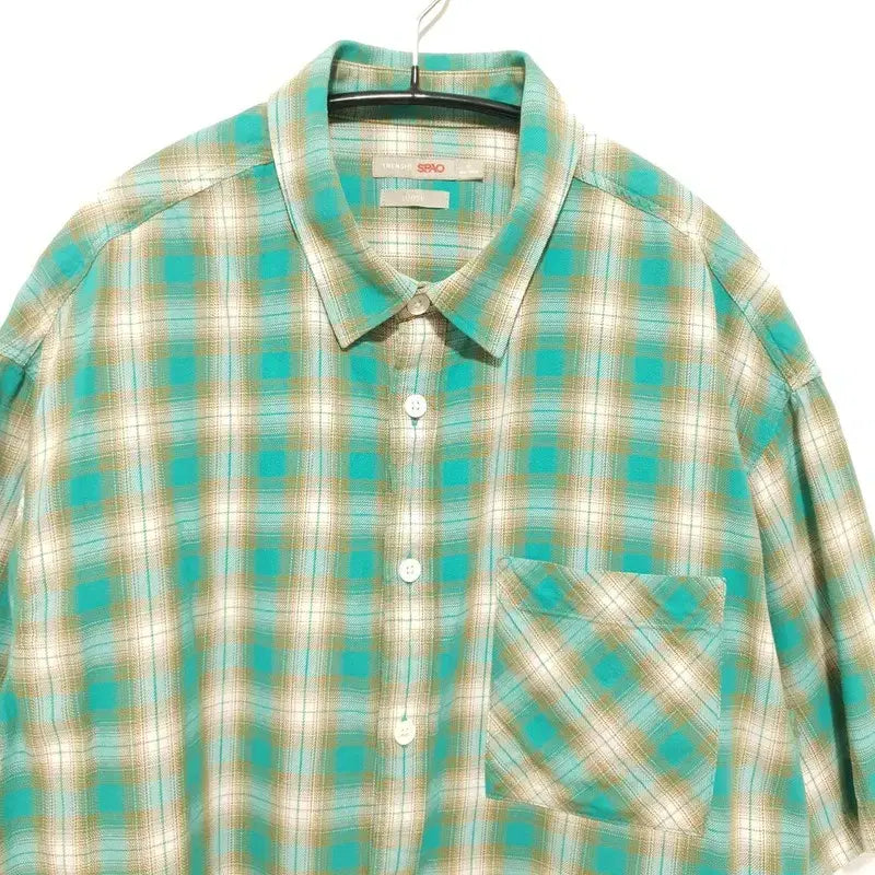 [BUNJANG] Spao Loose Fit Checkered Short Sleeve Shirt XL / 스파오 루즈핏 체크 반팔 셔츠 XL_i4918