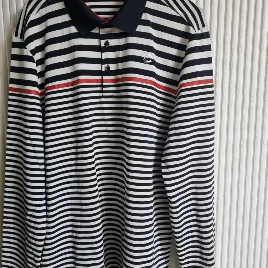 [BUNJANG] Louis Castel Golf Stripe Long Sleeve Polo Shirt (Size 105) / 루이까스텔 골프 스트라이프 긴팔 카라티 사이즈105