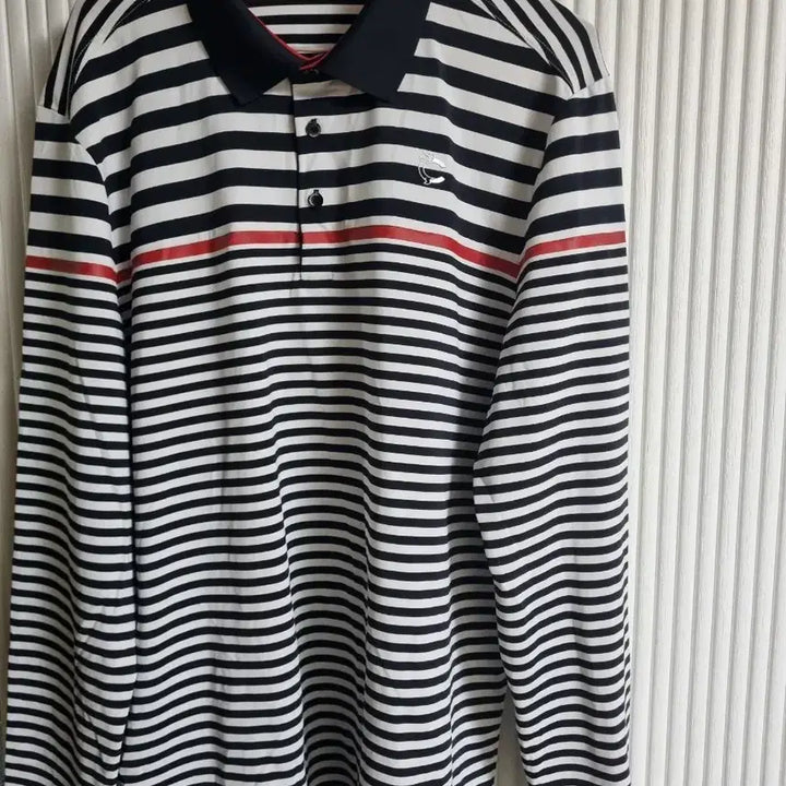 [BUNJANG] Louis Castel Golf Stripe Long Sleeve Polo Shirt (Size 105) / 루이까스텔 골프 스트라이프 긴팔 카라티 사이즈105