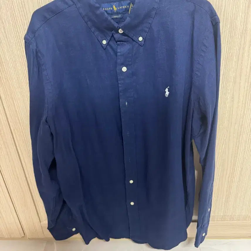 [BUNJANG] Polo Linen Shirt Dark Navy M / [새상픔]폴로 린넨셔츠/다크네이비+화이트포니 M