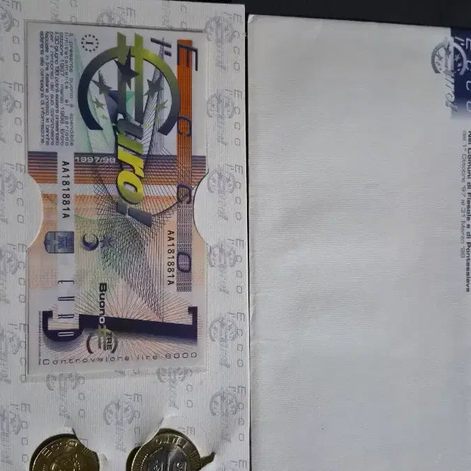 [BUNJANG] Italian Euro Trial Currency Set / 해외주화, 1997-98 이탈리아 유로 도입 시범 화폐 세트