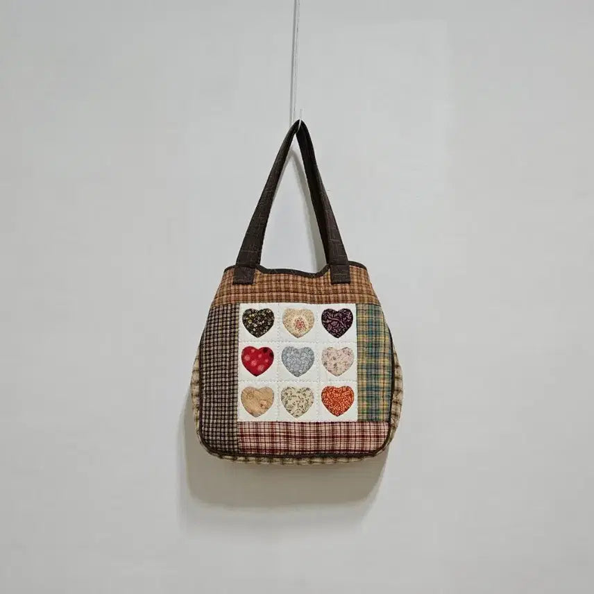 [BUNJANG] Quilted Heart Big Bag / 퀼트 하트 빅가방