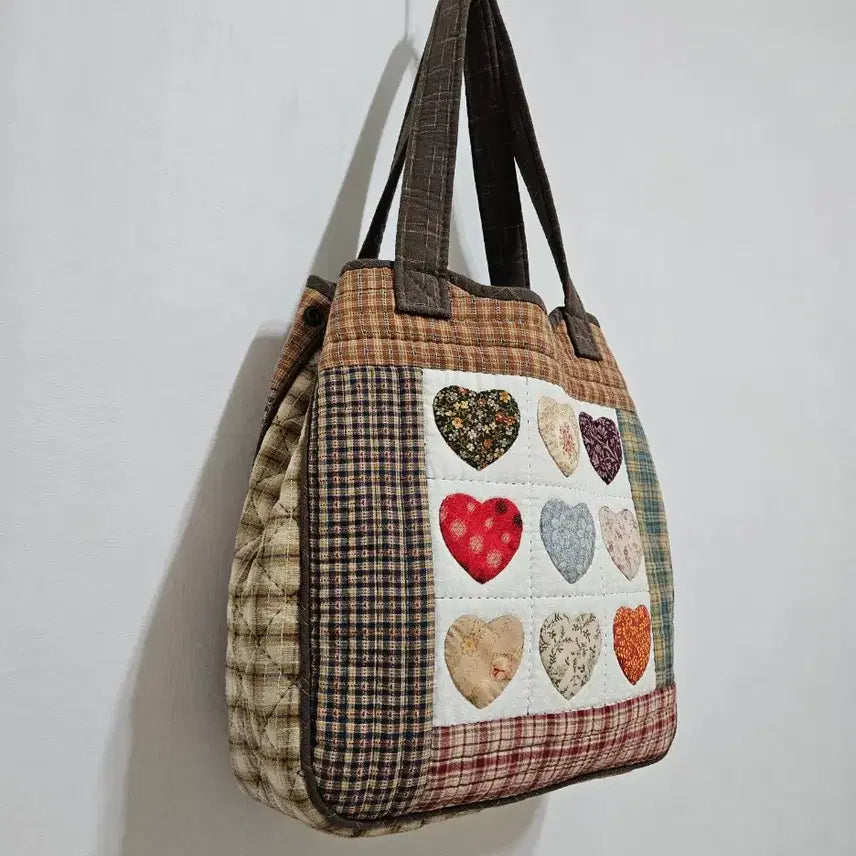 [BUNJANG] Quilted Heart Big Bag / 퀼트 하트 빅가방