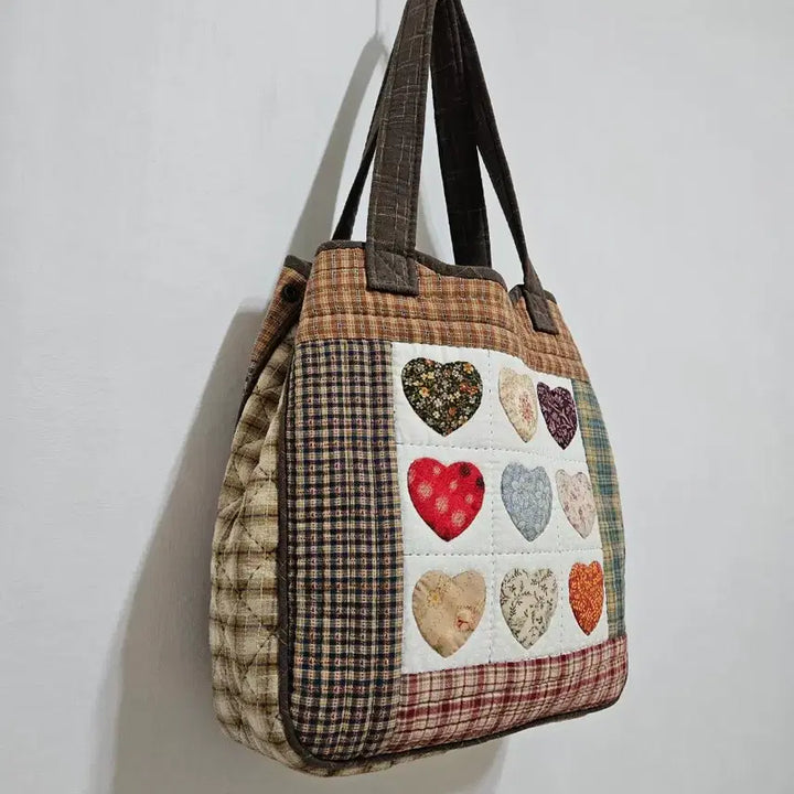 [BUNJANG] Quilted Heart Big Bag / 퀼트 하트 빅가방