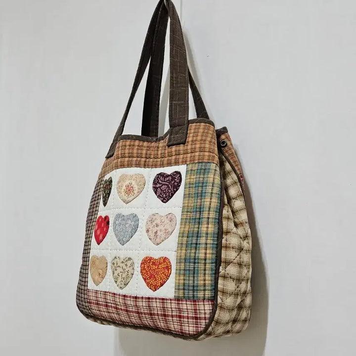 [BUNJANG] Quilted Heart Big Bag / 퀼트 하트 빅가방