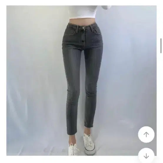 [BUNJANG] Jasmine Mel High-Waist Pants / 에이블리 자스민멜 연그레이 하이웨스트 바지