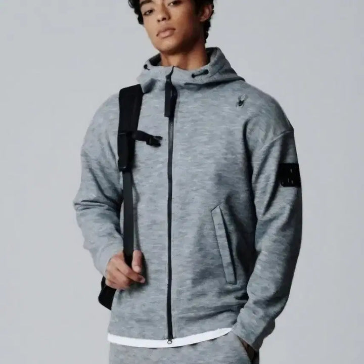 [BUNJANG] Spider Bonded Sweater Hoodie Zip-up (Men&