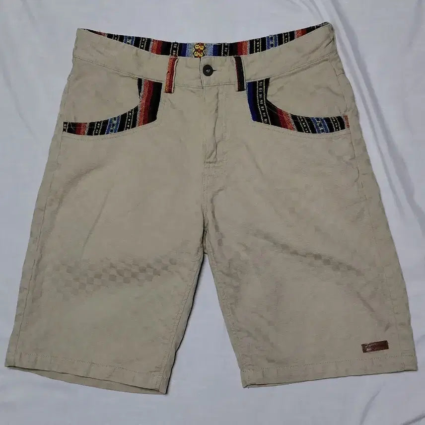 [BUNJANG] TOMT JUNIOR Ethnic Check Textured Half Pants / [M] TOMT JUNIOR 에스닉 포인트 체크 텍스처 하프 팬츠