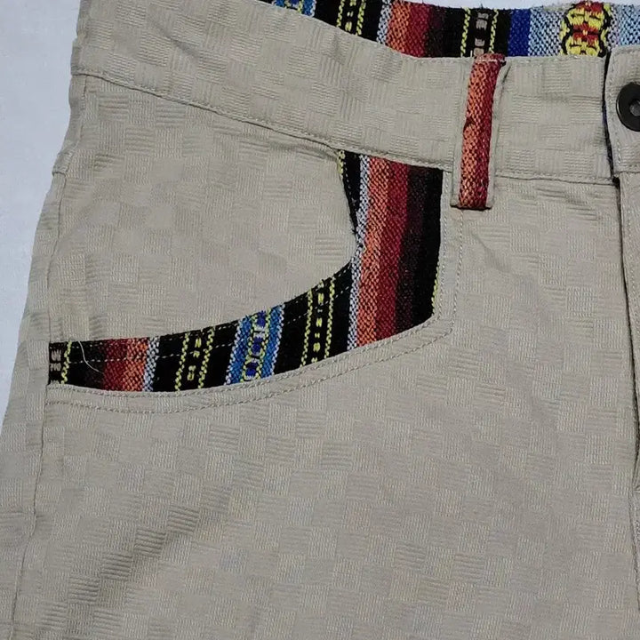 [BUNJANG] TOMT JUNIOR Ethnic Check Textured Half Pants / [M] TOMT JUNIOR 에스닉 포인트 체크 텍스처 하프 팬츠
