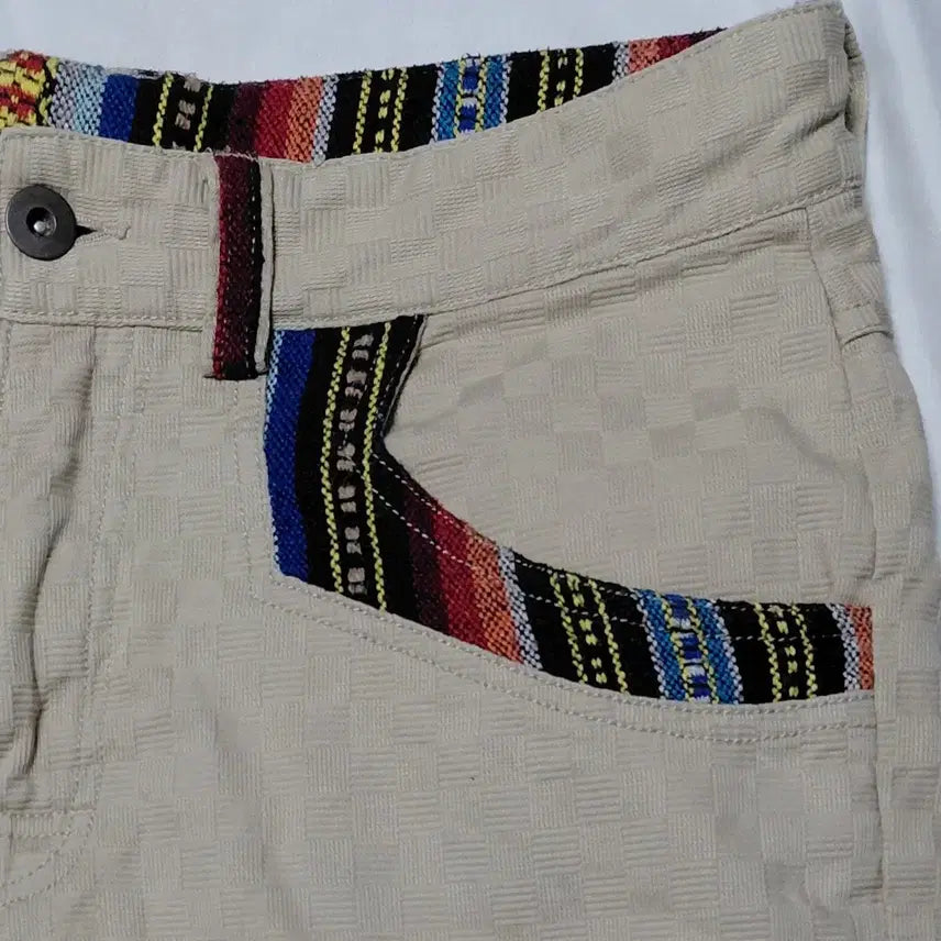 [BUNJANG] TOMT JUNIOR Ethnic Check Textured Half Pants / [M] TOMT JUNIOR 에스닉 포인트 체크 텍스처 하프 팬츠