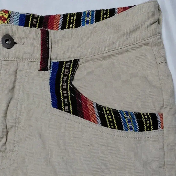 [BUNJANG] TOMT JUNIOR Ethnic Check Textured Half Pants / [M] TOMT JUNIOR 에스닉 포인트 체크 텍스처 하프 팬츠