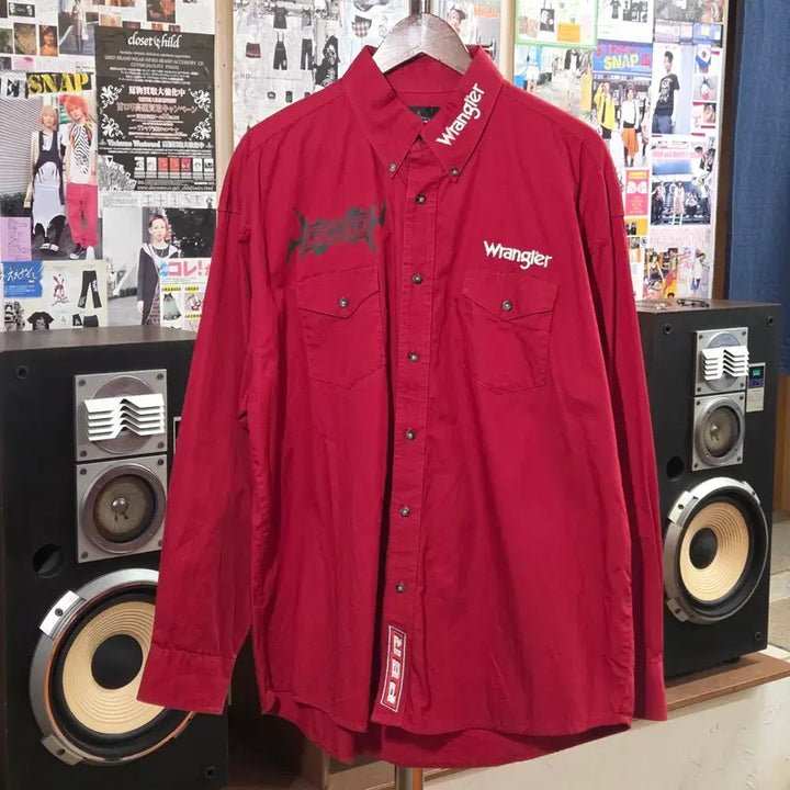 [BUNJANG] Wrangler PBR Embroidered Western Shirt / 랭글러 PBR 자수 웨스턴 셔츠