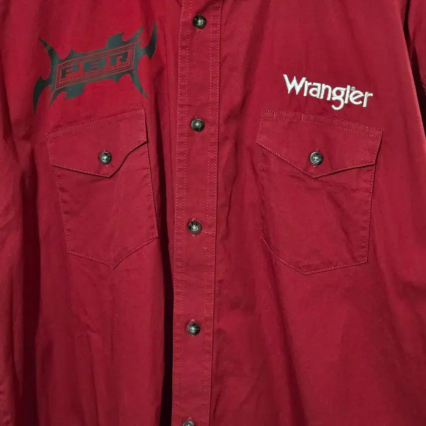 [BUNJANG] Wrangler PBR Embroidered Western Shirt / 랭글러 PBR 자수 웨스턴 셔츠