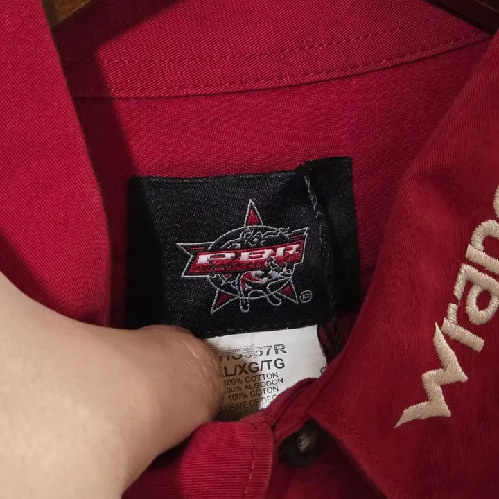[BUNJANG] Wrangler PBR Embroidered Western Shirt / 랭글러 PBR 자수 웨스턴 셔츠