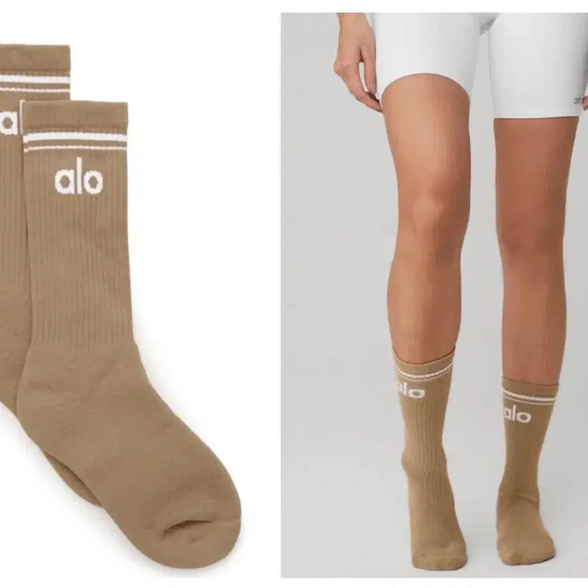 [BUNJANG] Allo Double Cushion Socks Brown / 새상품) 알로 중 양말 브라운