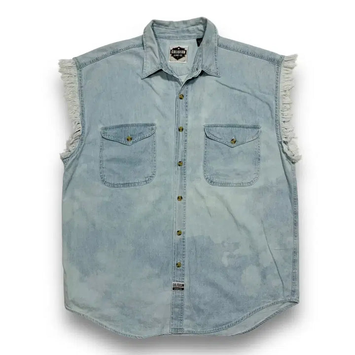 [BUNJANG] Coliseum Myrtle Beach Skull Flame Biker Short-Sleeve Shirt / Coliseum 머틀 비치 2001s 스컬 플레임 바이커 반팔 셔츠