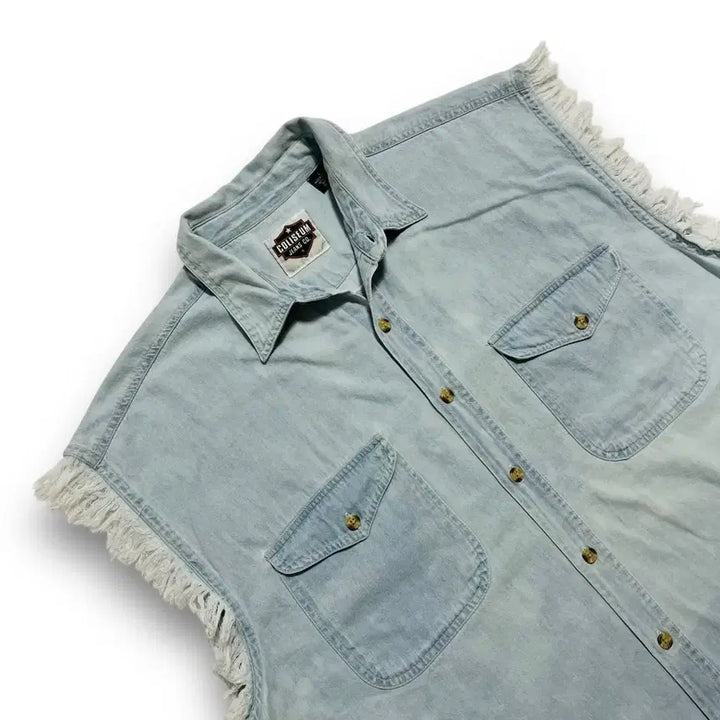 [BUNJANG] Coliseum Myrtle Beach Skull Flame Biker Short-Sleeve Shirt / Coliseum 머틀 비치 2001s 스컬 플레임 바이커 반팔 셔츠