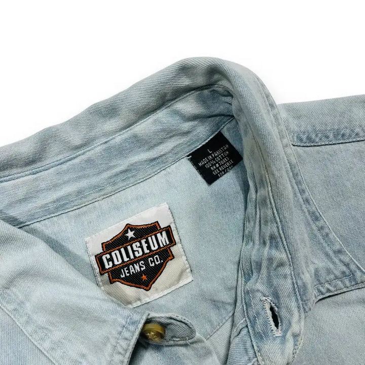 [BUNJANG] Coliseum Myrtle Beach Skull Flame Biker Short-Sleeve Shirt / Coliseum 머틀 비치 2001s 스컬 플레임 바이커 반팔 셔츠
