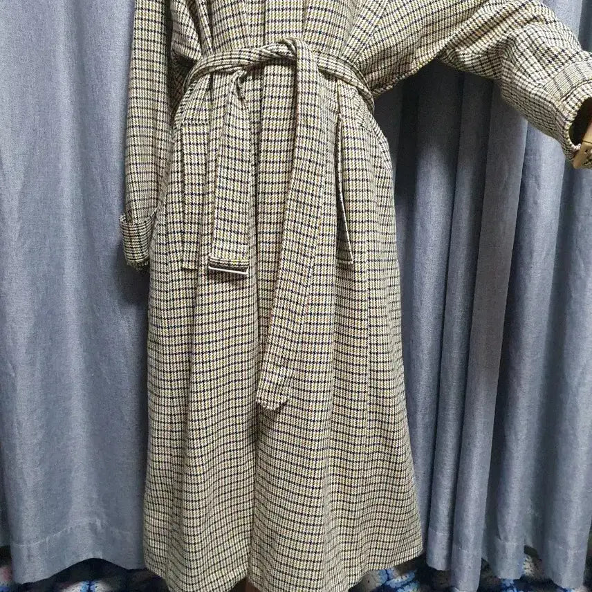 [BUNJANG] Checked Balmacaan Maxi Coat / 체크 발마칸 맥시코트