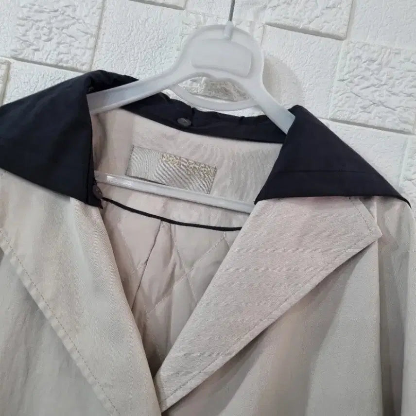 [BUNJANG] Anne Klein Oversized Color Block Long Coat - Ivory / 앤클라인 오버핏 간절기 코트  하객룩 출근룩22년