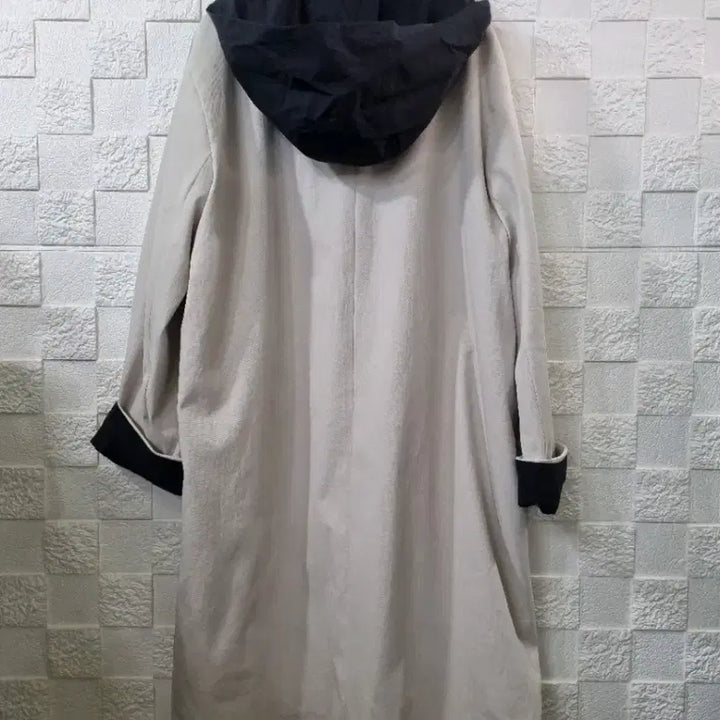 [BUNJANG] Anne Klein Oversized Color Block Long Coat - Ivory / 앤클라인 오버핏 간절기 코트  하객룩 출근룩22년