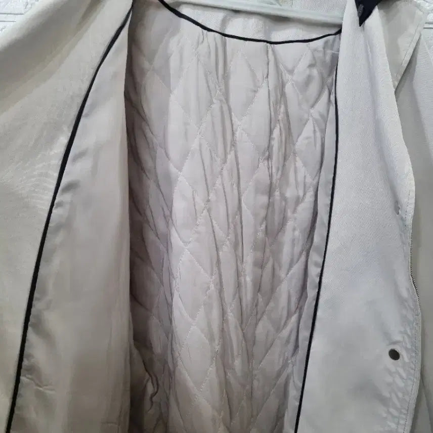 [BUNJANG] Anne Klein Oversized Color Block Long Coat - Ivory / 앤클라인 오버핏 간절기 코트  하객룩 출근룩22년