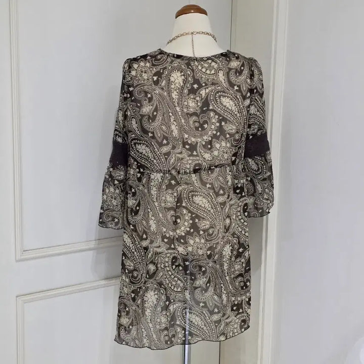 [BUNJANG] Bohemian Paisley Oriental Vintage Blouse / 일본빈티지 보헤미안 페이즐리 오리엔탈 히피모리걸 쉬폰 블라우스