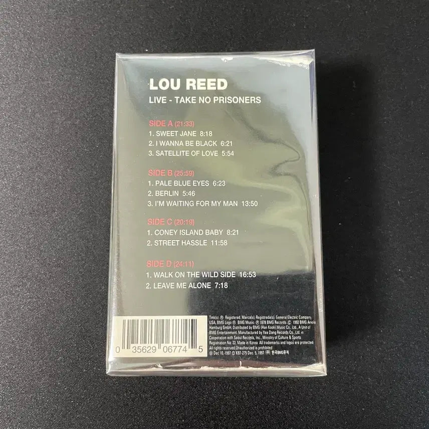 [BUNJANG] Lou Reed Live Cassette Tape / 루리드 Lou Reed 라이브 카세트 테이프
