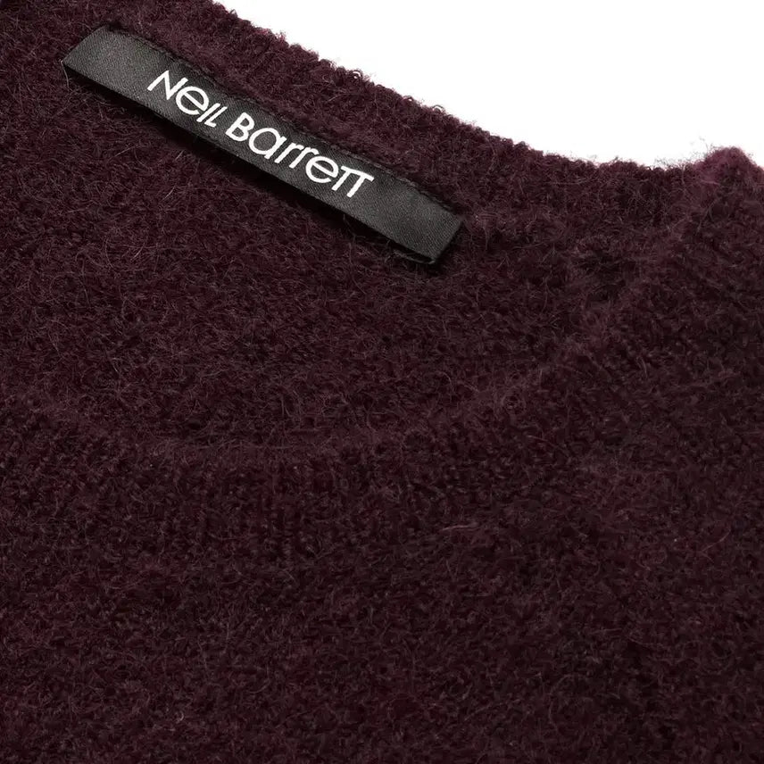 [BUNJANG] Neil Barrett Minimal Burgundy Wool Mohair Crew Neck Sweater / (새상품) 닐바렛 미니멀 버건디 울 모헤어 크루넥 맨투맨 니트 스웨터