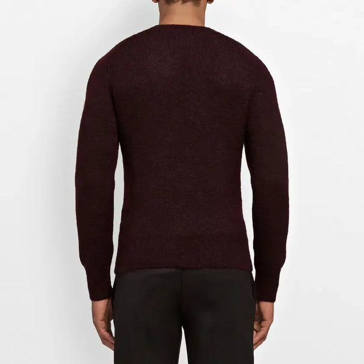 [BUNJANG] Neil Barrett Minimal Burgundy Wool Mohair Crew Neck Sweater / (새상품) 닐바렛 미니멀 버건디 울 모헤어 크루넥 맨투맨 니트 스웨터