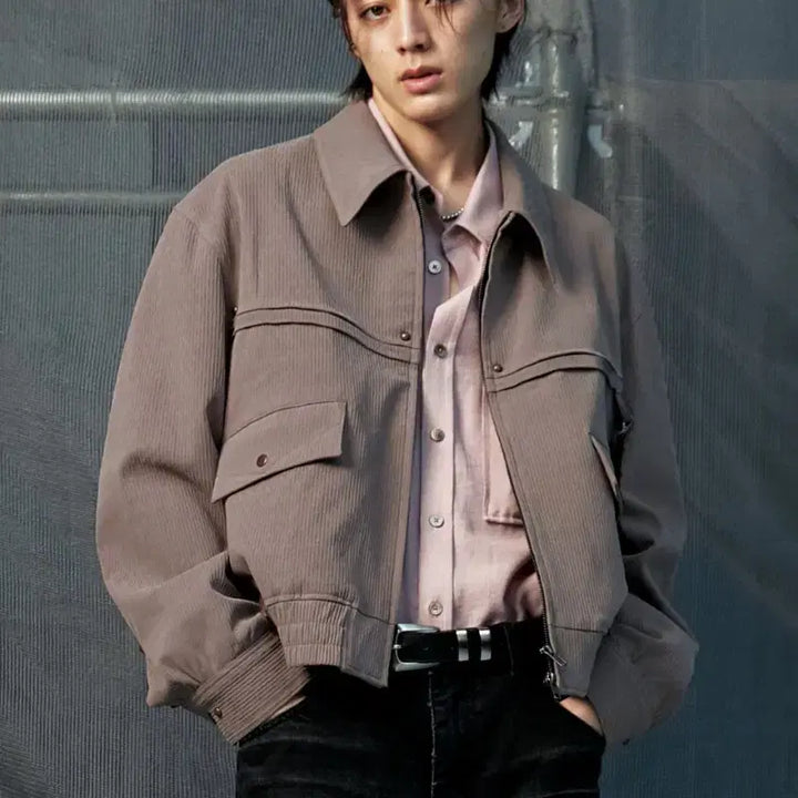 [BUNJANG] LMOOD Dusty Western Blouson Jacket Pink / 엘무드(LMOOD) 더스티 웨스턴 블루종 자켓 핑크[46]