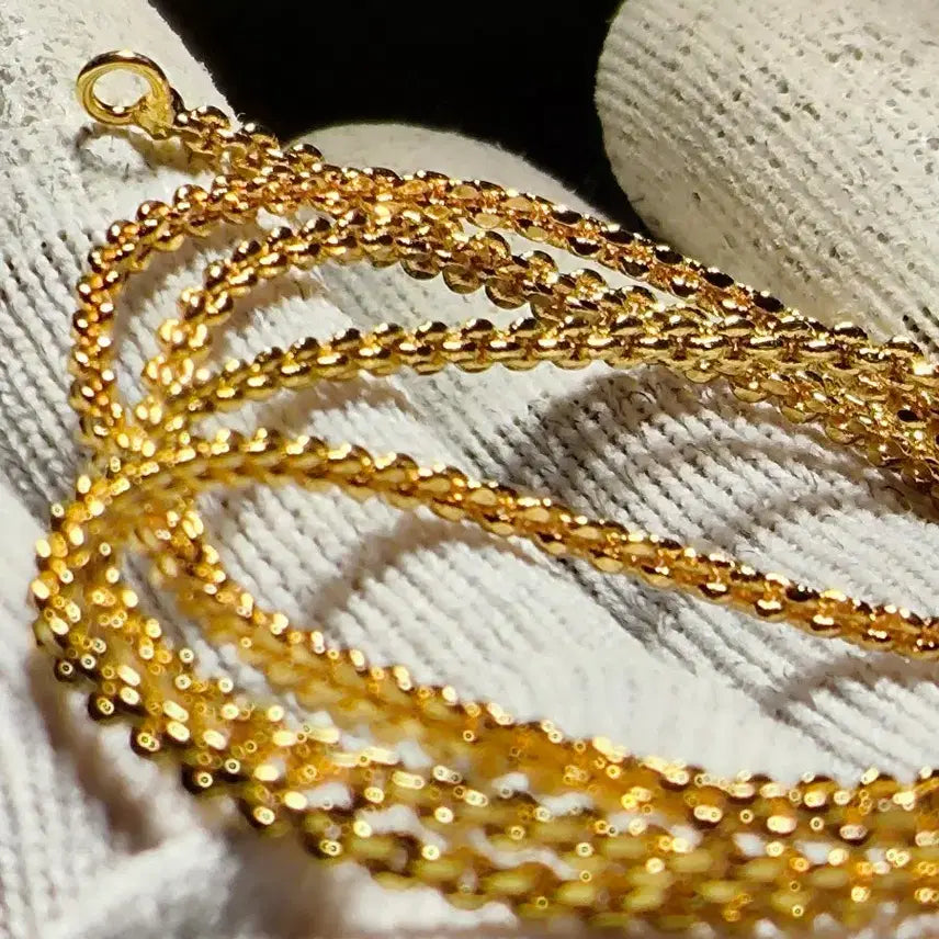 [BUNJANG] 14k/18k Gold Ball Chain Necklace 70cm / 14k/18k 금볼 체인 목걸이70cm