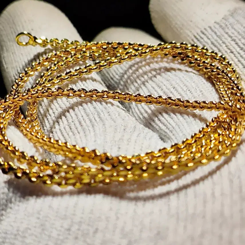 [BUNJANG] 14k/18k Gold Ball Chain Necklace 70cm / 14k/18k 금볼 체인 목걸이70cm