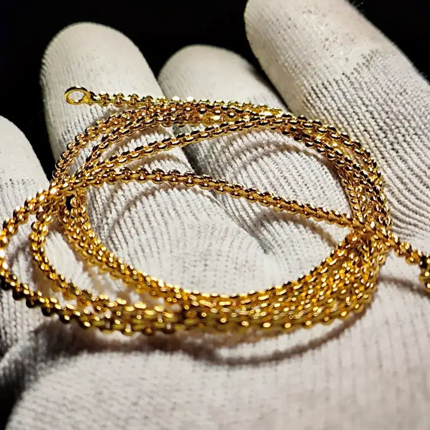 [BUNJANG] 14k/18k Gold Ball Chain Necklace 70cm / 14k/18k 금볼 체인 목걸이70cm