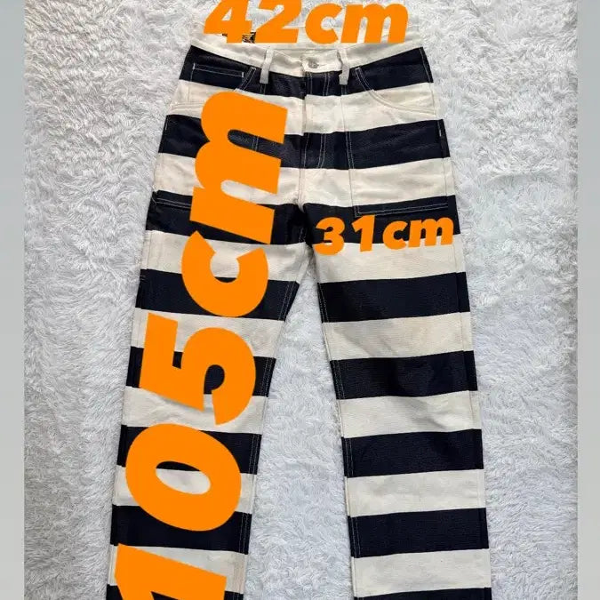 [BUNJANG] BOB DONG Stripe Cotton Pants / 본동 검/흰 스트라이프 면바지