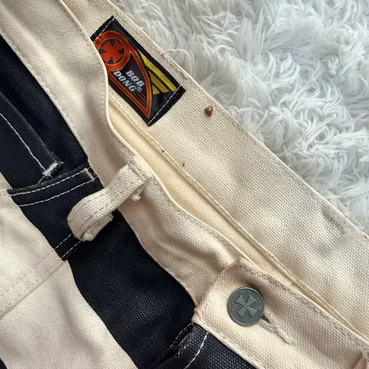 [BUNJANG] BOB DONG Stripe Cotton Pants / 본동 검/흰 스트라이프 면바지