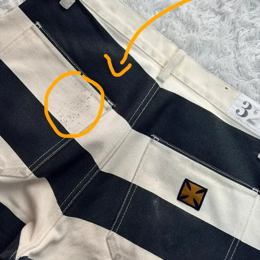 [BUNJANG] BOB DONG Stripe Cotton Pants / 본동 검/흰 스트라이프 면바지