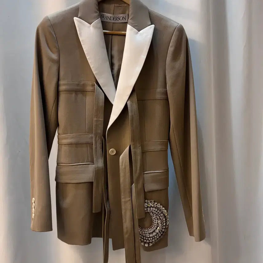 [BUNJANG] JW Anderson Ribbon Detail Color Block Jacket UK8 / JW 앤더슨 리본 디테일 배색 자켓 UK8 A276
