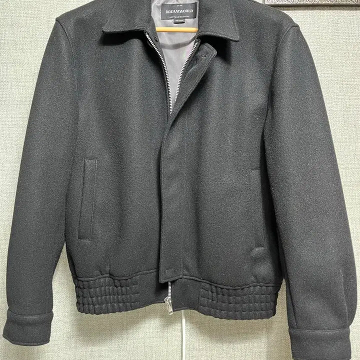 [BUNJANG] Dream World M Black Blouson Jacket / [M] 드림월드 울 블루종 자켓 검정