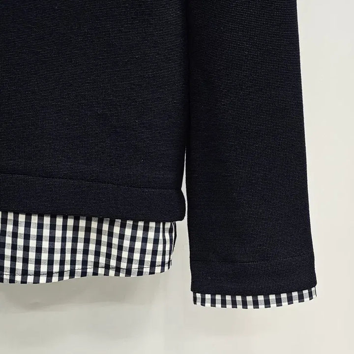 [BUNJANG] Club Monaco Navy Layered T-shirt Sweatshirt / 클럽모나코 셔츠 레이어드 맨투맨 티셔츠