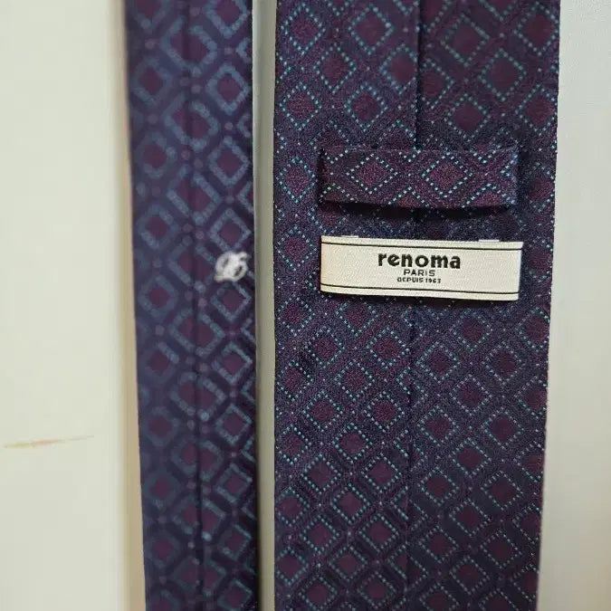 [BUNJANG] Renoma Dark Purple Pattern Tie / 레노마 다크 퍼플 패턴 넥타이