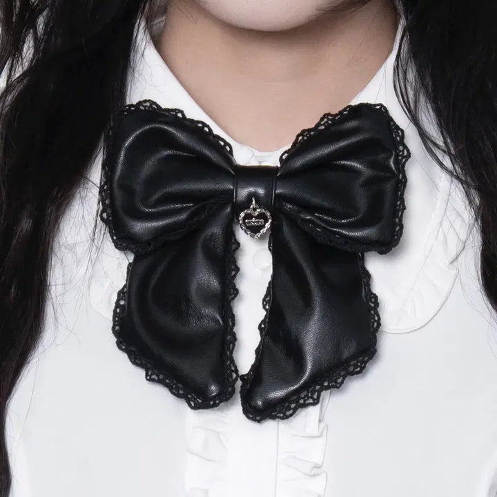 [BUNJANG] Lafary Lace Big Ribbon Brooch / Lafary 라파리 mine 레이스 빅 리본 브로치