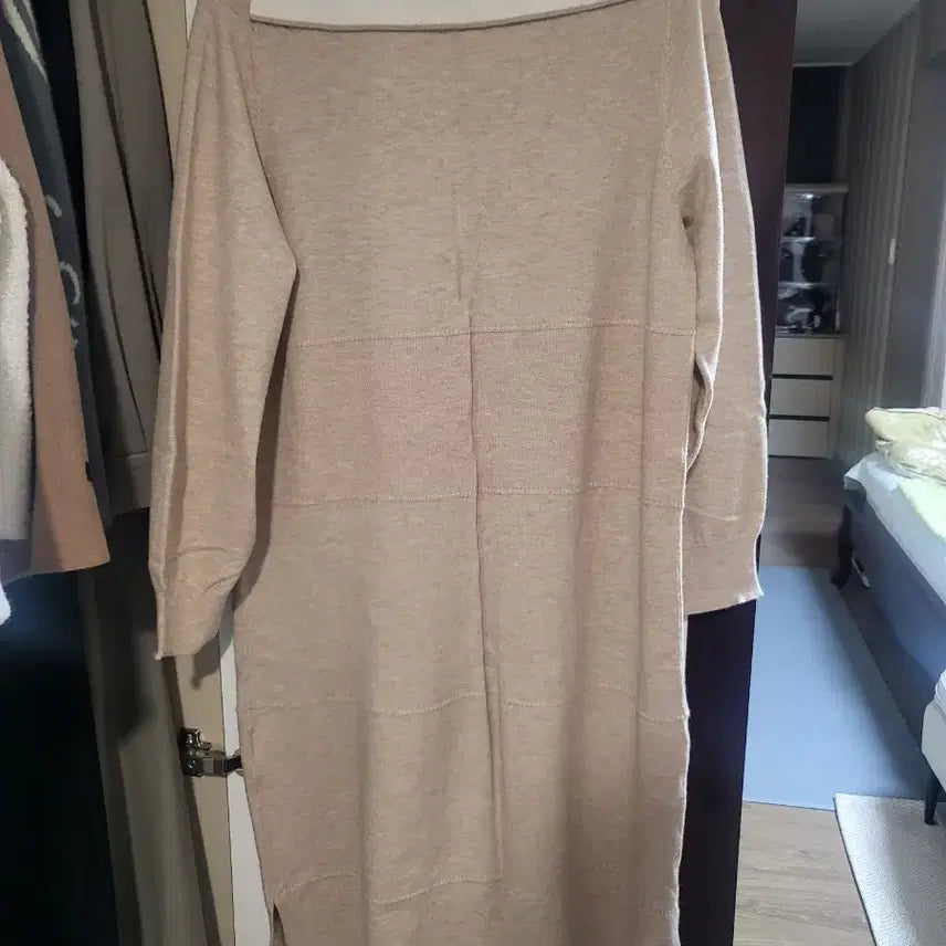 [BUNJANG] List Beige Knit Dress / 리스트 니트 원피스