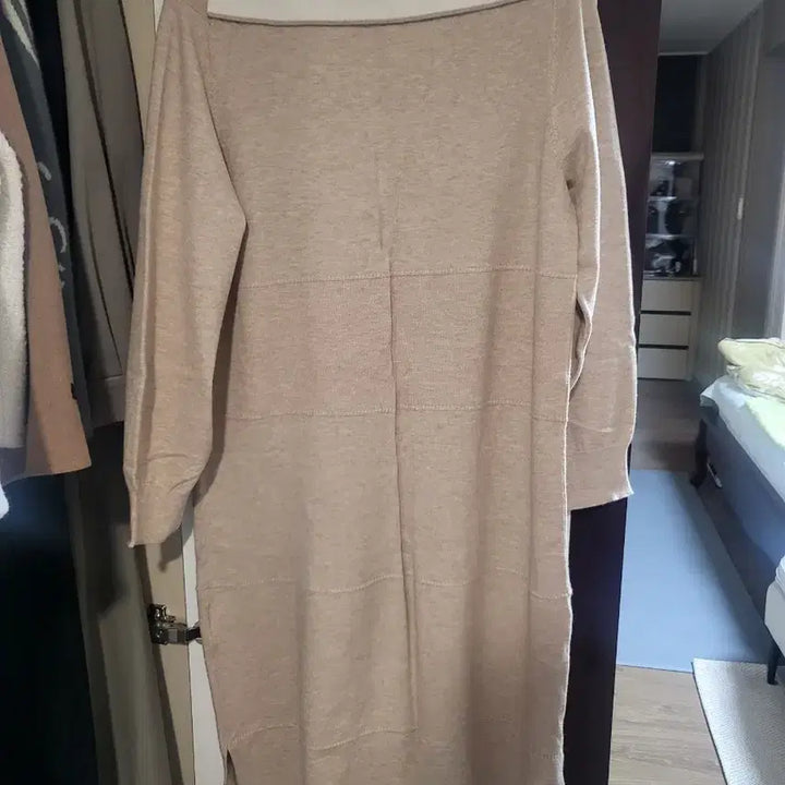 [BUNJANG] List Beige Knit Dress / 리스트 니트 원피스