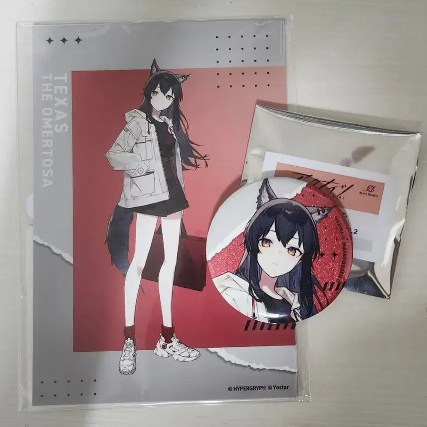 [BUNJANG] Arknights Texas Marui Can Badge and Postcard Set / 명일방주 텍사스 마루이 캔뱃지 엽서