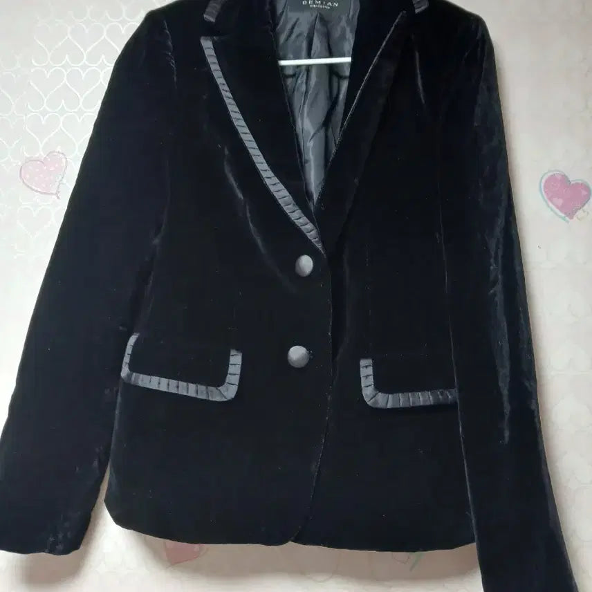 [BUNJANG] DEMIAN Velvet Black Jacket / DEMIAN 벨벳 블랙 자켓