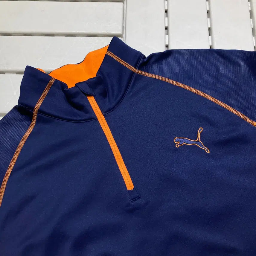 [BUNJANG] Puma Brushed Back Half-Zip Long Sleeve T-Shirt / [L]푸마 기모 반집업 긴팔티 0310