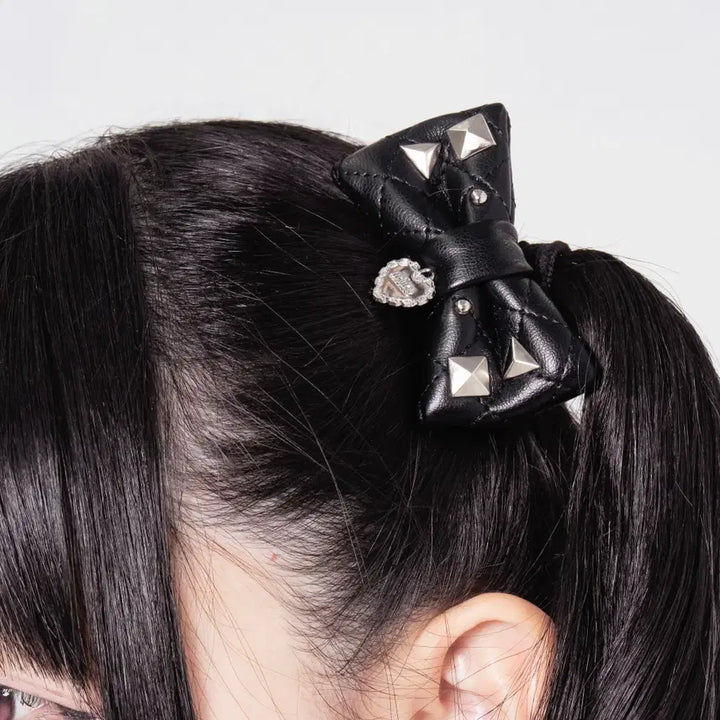 [BUNJANG] Lafary Quilting Studded Ribbon Hairpin Set / Lafary 라파리 mine 퀄팅 스터드 리본 머리핀 헤어핀