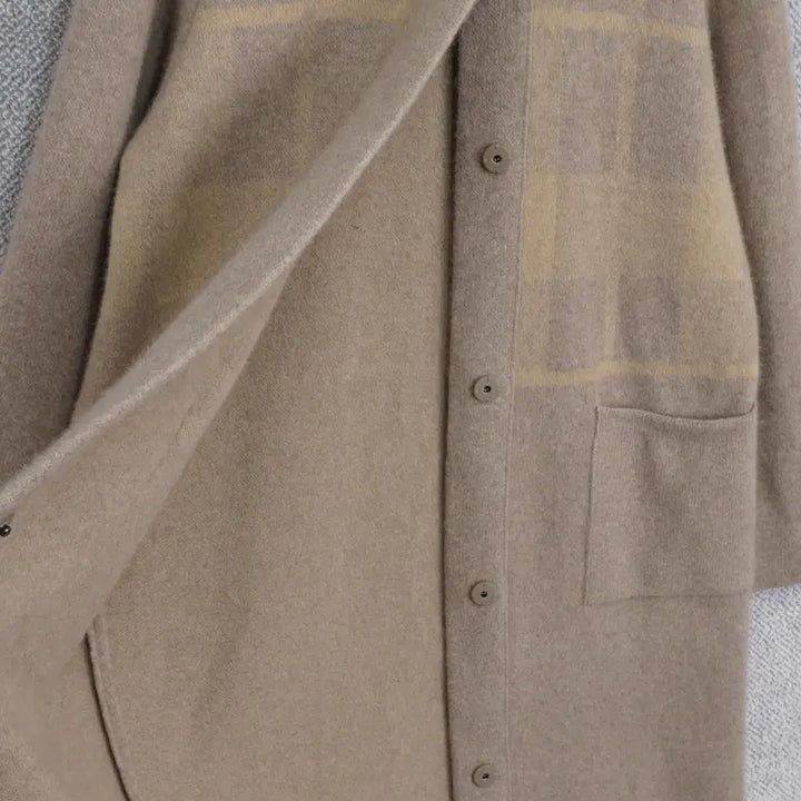 [BUNJANG] Freebalance Wool Fox Coat Cardigan - Beige / 프리밸런스 23FW 울 폭스 코트 가디건 66size
