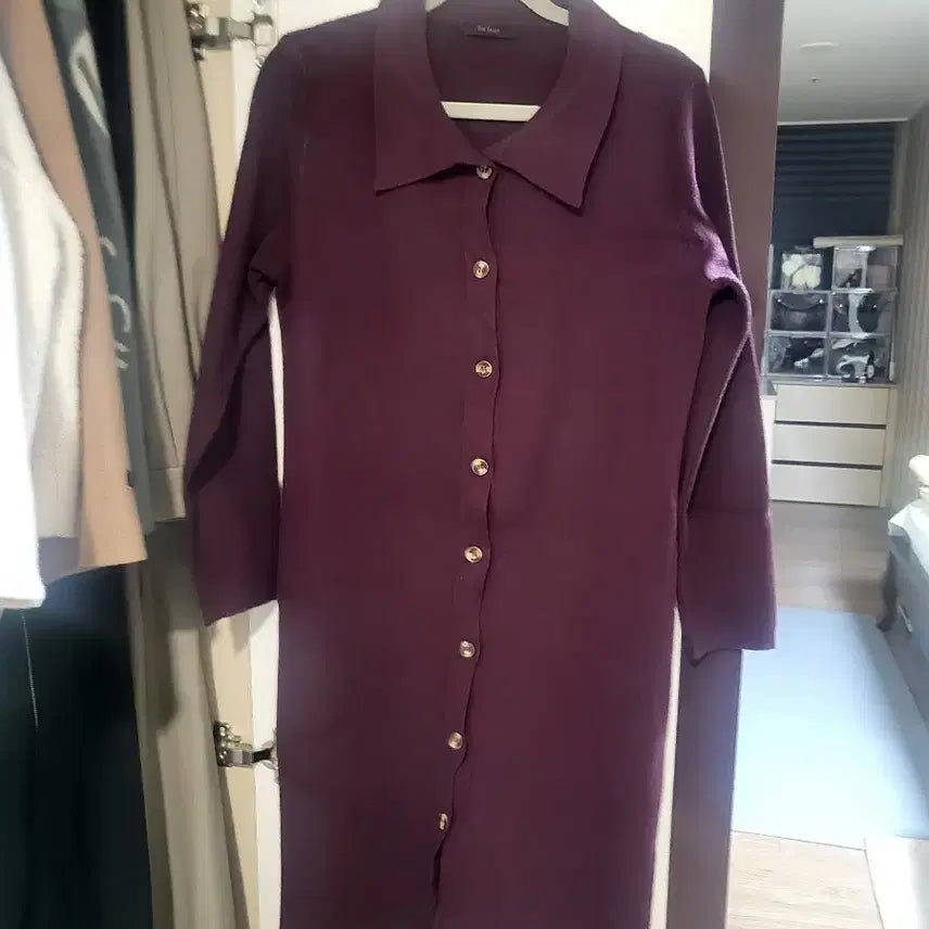 [BUNJANG] The Izzat Knit Dress Wine 55 / 더아이잗 니트원피스 와인55